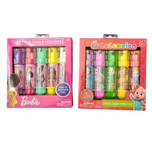 Sunny Days Barbie and CoComelon 5 Pack Chalk Holder Set - Multicolor